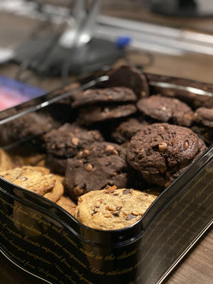 Homemade cookies, freshly baked, toffee, chocolate chip